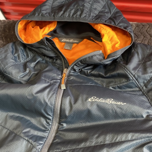 Eddie Bauer athletic performance, jacket, size men’s, medium, gray with orange - Picture 2 of 16